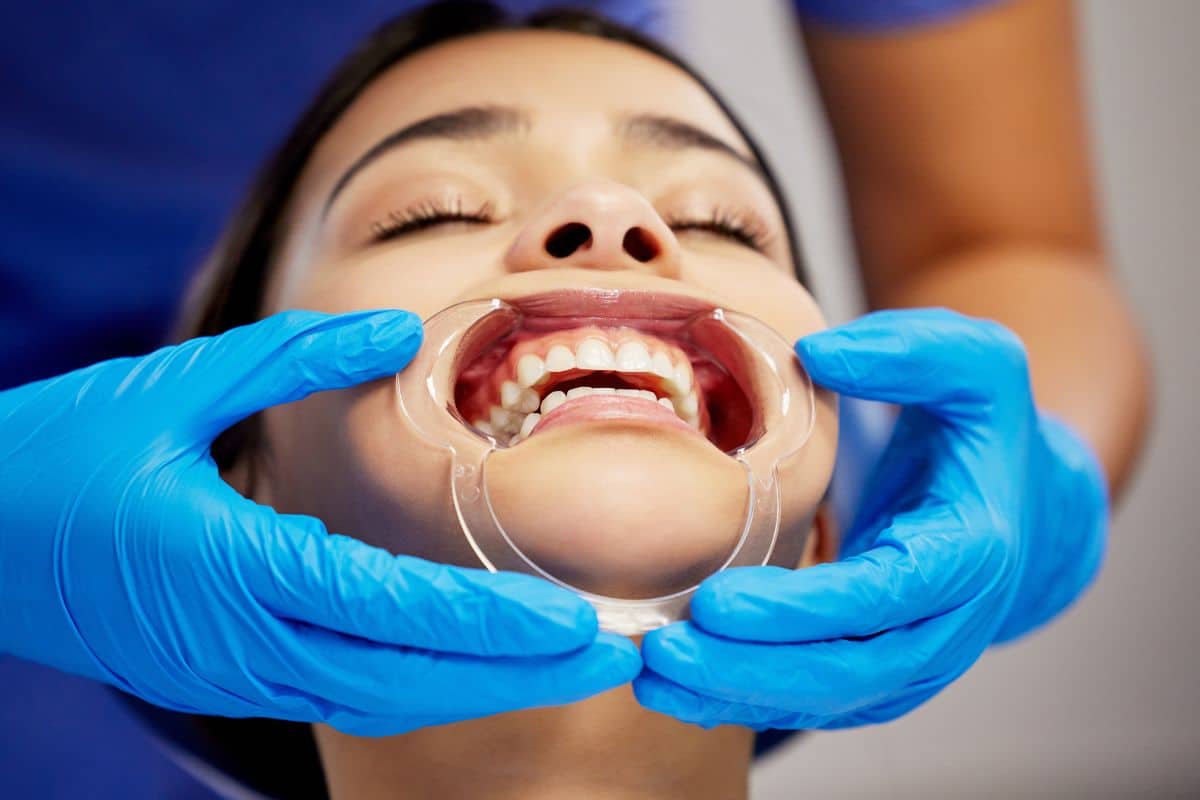 Patient receiving orthodontic treatment.