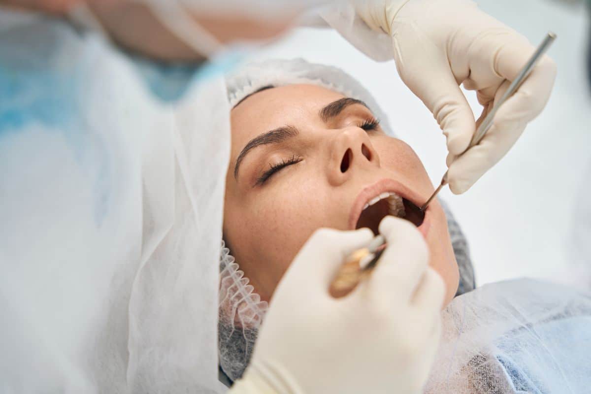 Patient Getting Regular Dental Check-up from a dentist.
